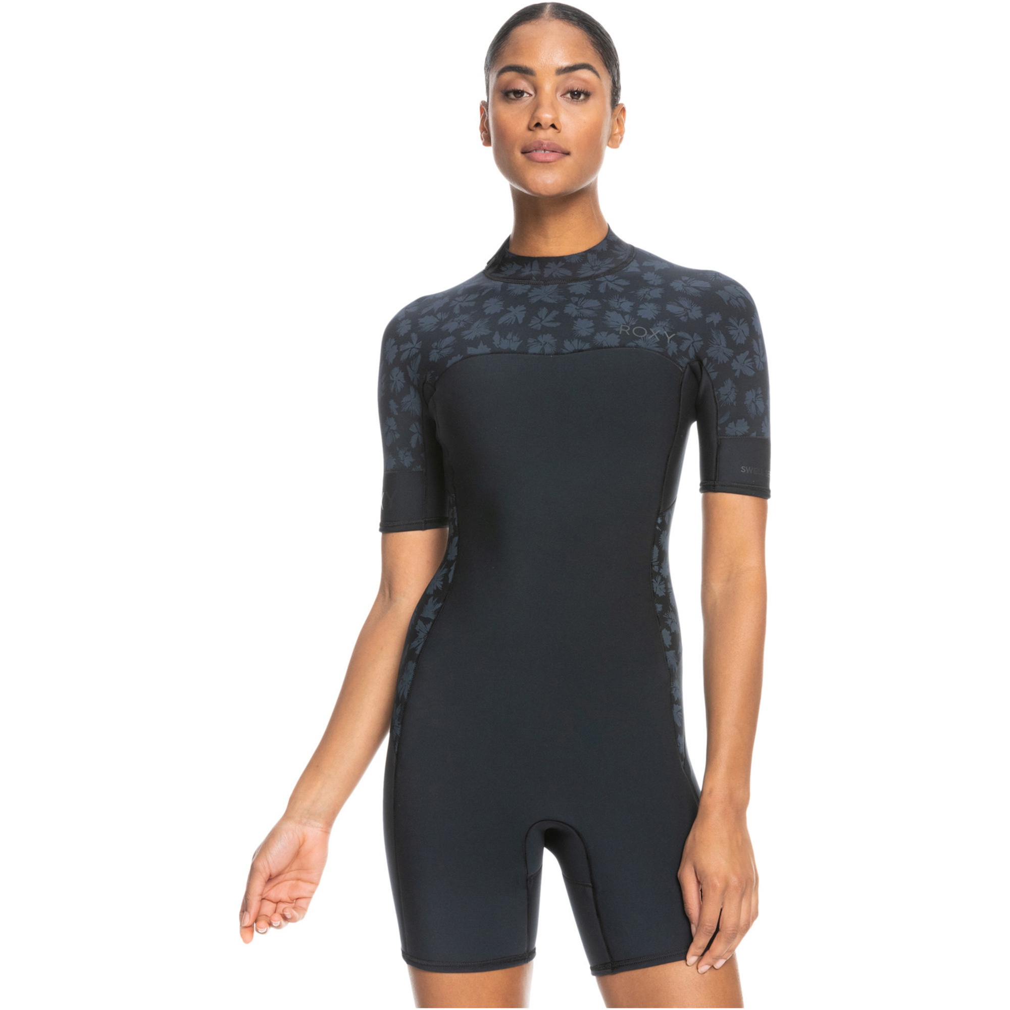 2026 Roxy Womens Swell Series 2mm Back Zip Shorty Wetsuit ERJW503027 - Black